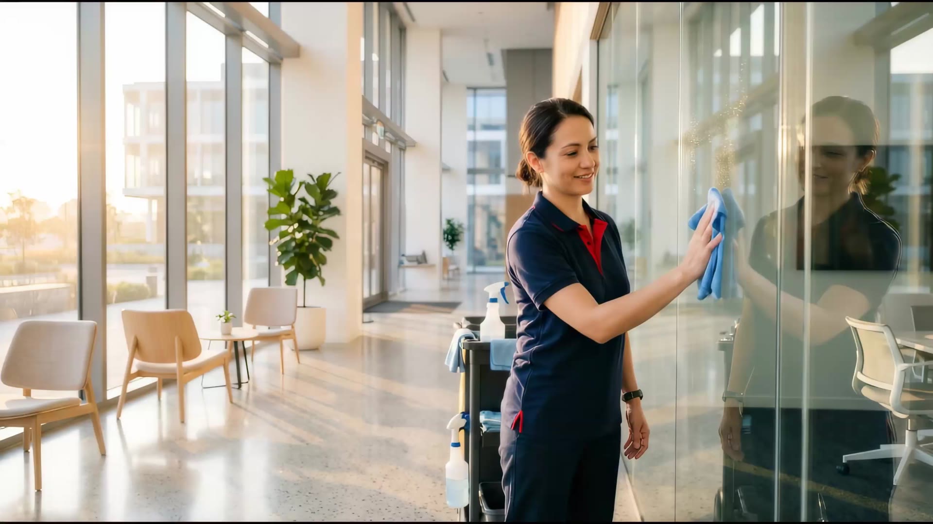 Office Care professional caring for a modern facility